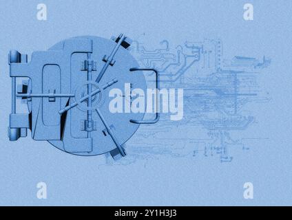 Sicurezza digitale, illustrazione concettuale. Foto Stock