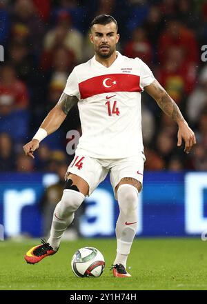 Cardiff, Regno Unito. 6 settembre 2024. Abdulkerim Bardakci della Turchia durante la partita di UEFA Nations League al Cardiff City Stadium di Cardiff. Il credito immagine dovrebbe essere: Darren Staples/Sportimage Credit: Sportimage Ltd/Alamy Live News Foto Stock