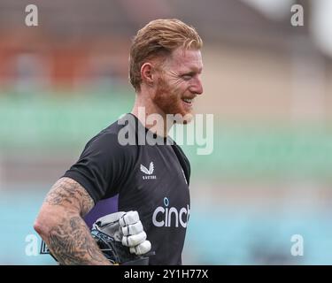 Ben Stokes dell'Inghilterra durante il 3° Rothesay test Match Day Two England contro Sri Lanka al Kia Oval di Londra, Regno Unito. 7 settembre 2024. (Foto di Mark Cosgrove/News Images) a Londra, Regno Unito il 9/7/2024. (Foto di Mark Cosgrove/News Images/Sipa USA) credito: SIPA USA/Alamy Live News Foto Stock