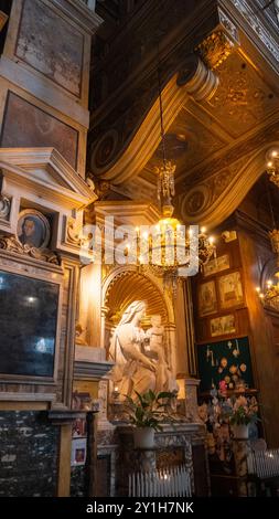 Roma, Italia, Scultura all'interno della Chiesa di Sant'Agostino, solo editoriale. Foto Stock