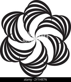 Il disegno astratto circolare è adatto per sfondi da parete e stampa serigrafica su t-shirt Illustrazione Vettoriale