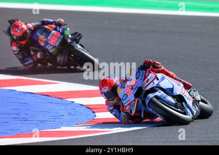 Misano Adriatico, Italia. 7 settembre 2024. Marc MARQUEZ (SPA) - Gresini Racing MotoGP alla curva 14 durante la sessione di qualificazione del Gran Premio Red Bull di San Marino 2024 a Misano Adriatico (Italia), 13° round del Campionato del mondo MotoGP 2024. Crediti: Riccardo Righetti/Alamy Live News Foto Stock