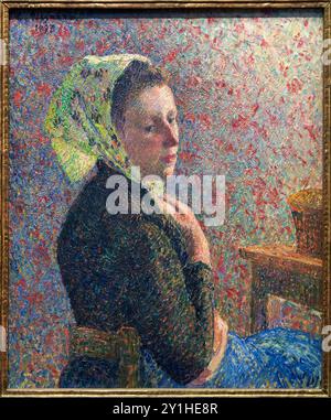Camille Pissarro (Charlotte Amalie, Iles Vierges américaines (États-Unis) 1830 - Parigi 1903), Femme au fichu vert, 1893, Musée d'Orsay, Parigi, Francia. Foto Stock