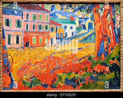 Maurice de Vlaminck (Parigi 1876 - Rueil-la-Gadelière 1958), Restaurant de la Machine à Bougival, 1905, Musée d'Orsay, Parigi, Francia. Foto Stock