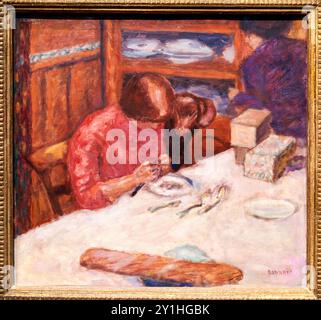 Pierre Bonnard (Fontenay-aux-Roses 1867 - le Cannet 1947), Intérieur, dit aussi la Femme au chien, Vers 1920, Musée d'Orsay, Parigi, Francia. Foto Stock