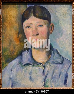 Paul Cézanne (Aix-en-Provence 1839 - Aix-en-Provence 1906), Portrait de Madame Cézanne, 1885-1890, Musée d'Orsay, Parigi, Francia. Foto Stock