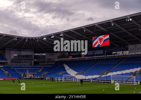 CARDIFF, GALLES - 5 SETTEMBRE 2024: Sessione di allenamento maschile gallese al Cardiff City Stadium, in vista della partita UEFA Nations League 2025 contro Turk Foto Stock