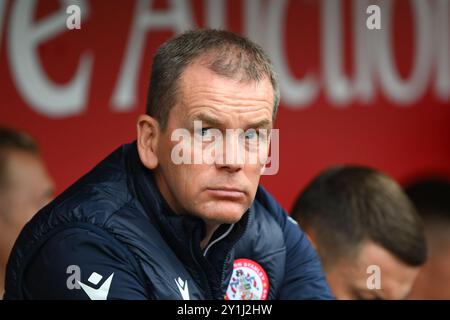 John Doolan, manager dell'Accrington Stanley durante la partita di Sky Bet League 2 tra Notts County e Accrington Stanley a Meadow Lane, Nottingham, sabato 7 settembre 2024. (Foto: Jon Hobley | mi News) crediti: MI News & Sport /Alamy Live News Foto Stock