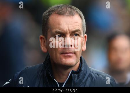 John Doolan, manager dell'Accrington Stanley durante la partita di Sky Bet League 2 tra Notts County e Accrington Stanley a Meadow Lane, Nottingham, sabato 7 settembre 2024. (Foto: Jon Hobley | mi News) crediti: MI News & Sport /Alamy Live News Foto Stock