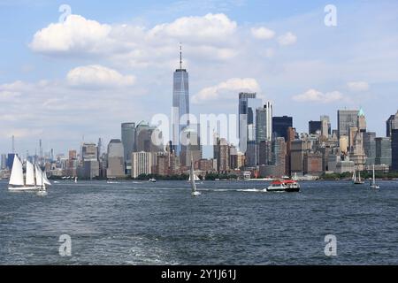 Lower Manhattan e l'area di Battery Park di New York Foto Stock