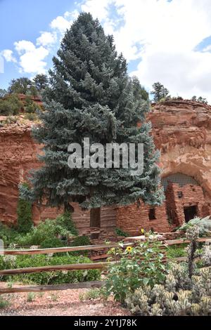 Kanab, Utah USA 13/8/2024. La grotta di Moqui era una volta utilizzata dagli Anasazi come rifugio o negozio di cibo, secondo gli scavi archeologici della zona. IO Foto Stock