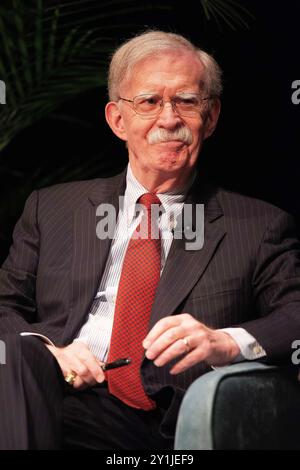 John Bolton ex 7 settembre 2024. Consigliere per la sicurezza nazionale; ex ambasciatore degli Stati Uniti alle Nazioni Unite che parla al Texas Tribune Festival, cosa serve per tenerci al sicuro. Austin, Texas. Mario Cantu/CSM/Alamy Live News Foto Stock