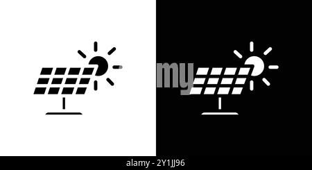 Icona collettore solare Design semplice simbolo vettoriale piatto contorno set collezione logo Illustrazione Vettoriale