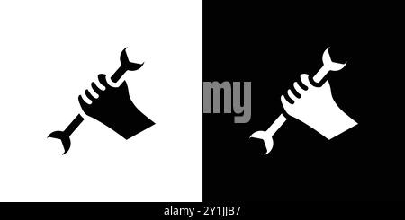 Design dell'icona di riparazione simbolo vettoriale piatto semplice contorno del logo del set di collezioni Illustrazione Vettoriale