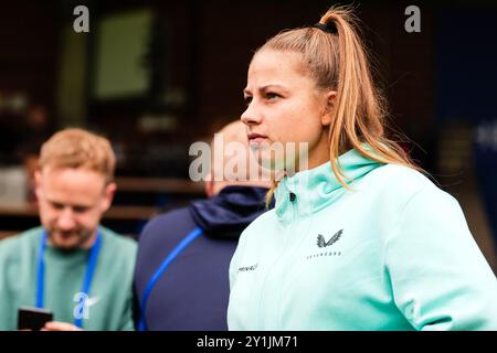 Londra, Regno Unito. 7 settembre 2024. Londra - durante una partita amichevole nella stagione 2024/2025. Il match è ambientato tra Chelsea F.C. Women e Feyenoord V1 a Kingsmeadow il 7 settembre 2024 a Londra, Inghilterra. Credito: Foto Box to Box/Alamy Live News Foto Stock