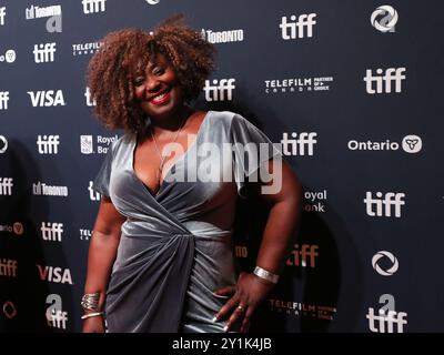 Toronto, Canada. 6 settembre 2024. Jennifer Holness partecipa alla prima di '40 Acres' durante il Toronto International Film Festival 2024 al TIFF Lightbox di Toronto, Ontario, il 6 settembre 2024. (Foto di Arrush Chopra/NurPhoto) crediti: NurPhoto SRL/Alamy Live News Foto Stock