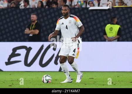 Duesseldorf, Germania. 7 settembre 2024. Fussball UEFA Nations League Deutschland - Ungarn AM 07.09.2024 in der Merkur Spiel-Arena a Duesseldorf Jonathan Tah ( Deutschland ) le normative DFB vietano qualsiasi uso di fotografie come sequenze di immagini e/o quasi-video. Foto: Revierfoto credito: ddp media GmbH/Alamy Live News Foto Stock