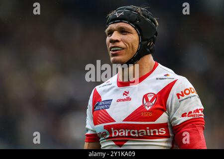 Warrington, Regno Unito. 7 settembre 2024. Jonny Lomax di St. Helens durante il Betfred Super League Round 25 partita Warrington Wolves vs St Helens all'Halliwell Jones Stadium, Warrington, Regno Unito, 7 settembre 2024 (foto di Gareth Evans/News Images) a Warrington, Regno Unito il 9/7/2024. (Foto di Gareth Evans/News Images/Sipa USA) credito: SIPA USA/Alamy Live News Foto Stock