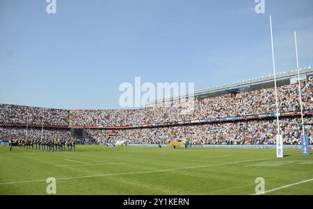 Santa Fe, Argentina. 7 settembre 2024. Santa Fé, Argentina - 7 settembre 2034: I Pumas giocano una nuova partita del campionato di rugby per il quarto turno, cercando vendetta contro l'Australia dopo quello che è successo la scorsa settimana. Il team, guidato da Felipe Contepomi, riceverà i Wallabies a Santa Fe. Per questa partita, l'allenatore ha apportato quattro cambiamenti alla squadra di partenza, evidenziando il cambiamento nella posizione di apertura: Tomás Albornoz sostituirà Santiago Carreras, il che significa un aggiustamento chiave nella strategia di gioco. Crediti: UNAR Photo/Alamy Live News Foto Stock