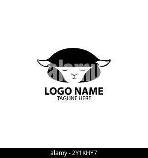 logo della testa di pecora vettoriale Illustrazione Vettoriale