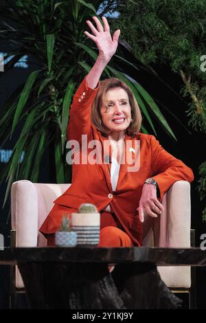 7 settembre 2024: Nancy Pelosi Speaker Emerita della camera dei rappresentanti degli Stati Uniti, D-California parla del suo nuovo libro, dello stato di avanzamento alla camera degli Stati Uniti e di cosa succede il giorno delle elezioni al Texas Tribune Festival. Austin, Texas. Mario Cantu/CSM Foto Stock