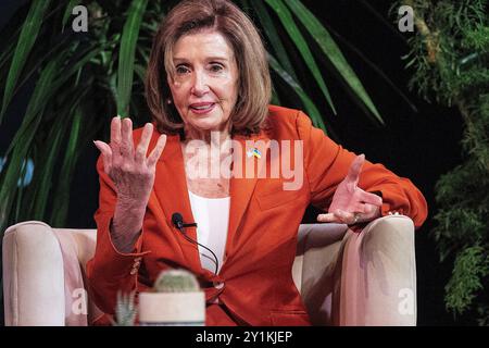 7 settembre 2024: Nancy Pelosi Speaker Emerita della camera dei rappresentanti degli Stati Uniti, D-California parla del suo nuovo libro, dello stato di avanzamento alla camera degli Stati Uniti e di cosa succede il giorno delle elezioni al Texas Tribune Festival. Austin, Texas. Mario Cantu/CSM Foto Stock