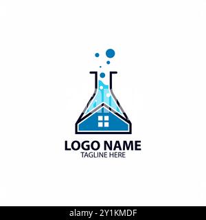 vettore di progettazione del logo del laboratorio domestico Illustrazione Vettoriale