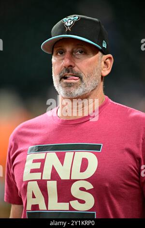 Il manager degli Arizona Diamondbacks Torey Lovullo (17) durante la partita di baseball della MLB tra Arizona Diamondbacks e Houston Astros il 6 settembre 2 Foto Stock