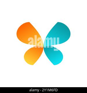 simbolo della farfalla con colori di bellezza icona disegno vettoriale Illustrazione Vettoriale