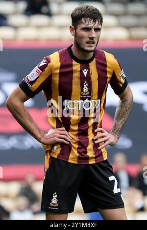 Bradford, Regno Unito. 7 settembre 2024. Valley Parade, Bradford, Inghilterra, 7 settembre 2024: Olly Sanderson (21 Bradford City) durante la partita EFL Sky Bet League Two tra Bradford City e Carlisle United a Valley Parade a Bradford, Inghilterra, il 7 settembre 2024. (Sean Chandler/SPP) credito: Foto SPP Sport Press. /Alamy Live News Foto Stock