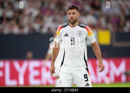 Niclas FUELLKRUG FüllkrugGER halbe Figur, Halbfigur, Fussball Nations League Deutschland GER - Ungarn HUN 5-0 AM 07.09.2024 a Duesseldorf, *** Niclas FUELLKRUG Füllkrug GER Half figure, Half figure, Soccer Nations League Germany GER Hungary HUN 5 0 il 07 09 2024 a Duesseldorf, Foto Stock