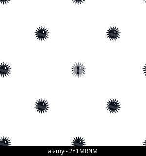 Motivo bianco e nero Sun Moon Illustrazione Vettoriale