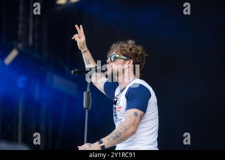 Lollapalooza 2024, Berlino, Germania, 7 settembre, 2024, Tom Grennan. Crediti: Colin Darbyshire/Alamy Live news Foto Stock