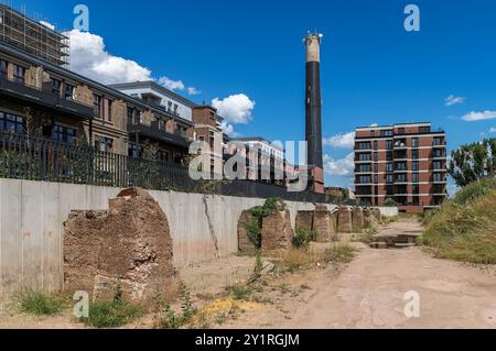 Restauro e conversione di un vecchio stabilimento in un complesso residenziale Foto Stock