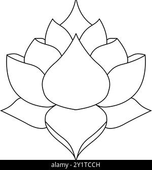 Icona Lotus o icona Harmony su bianco. Vettore Illustrazione Vettoriale