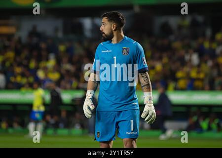 Curitiba, Brasile. 7 settembre 2024. Brasile vs Ecuador - 7° round delle qualificazioni ai Mondiali di calcio Hernan Galindez, durante la partita tra Brasile e Ecuador, valido per il 7° round delle qualificazioni ai Mondiali di calcio 2026, tenutosi a Couto Pereira, a Curitiba (PR), questo venerdì (06/09). Riquelve nata/SPP (Riquelve nata/SPP) credito: SPP Sport Press Photo. /Alamy Live News Foto Stock