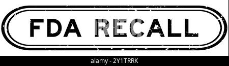 Timbro con sigillo in gomma grunge nero FDA su sfondo bianco Illustrazione Vettoriale