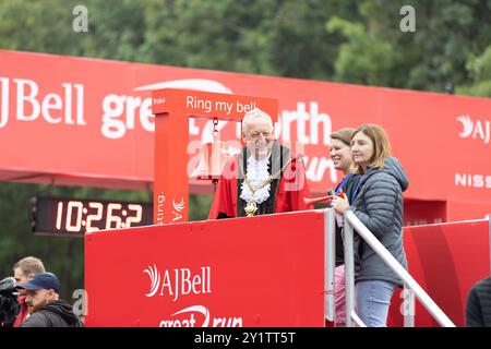 Newcastle, Regno Unito, 8 settembre 2024, partenza alla AJ Bell Great North Run 2024, credito: Aaron Badkin/Alamy Live News Foto Stock