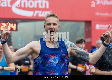 Newcastle, Regno Unito, 8 settembre 2024, partenza alla AJ Bell Great North Run 2024, credito: Aaron Badkin/Alamy Live News Foto Stock