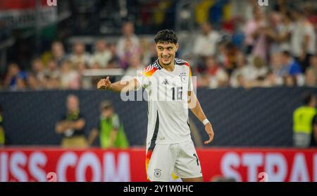 Duesseldorf, Germania. 7 settembre 2024. Aleksandar Pavlovic (DFB) Germania - Ungheria Deutschland - Ungarn 07.09.2024 Copyright (nur für journalistisch Foto Stock