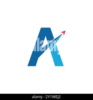 Creative Business Growing Process lettera A Logo Illustrazione Vettoriale