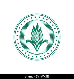 orecchie di grano, cesoie e coni di luppolo per design Illustrazione Vettoriale
