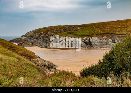 Splendido percorso costiero della Cornovaglia a Crantock, in Cornovaglia Foto Stock