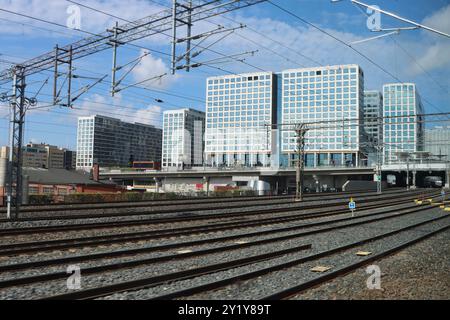 Centro commerciale Tripla alla stazione ferroviaria di Pasila vicino a Helsinki, Finlandia, agosto 2024 Foto Stock