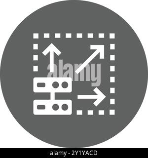 Scalabilità, scalabilità, progettazione di icone di big data per uso commerciale, Web, supporti di stampa o qualsiasi tipo di progetto. Illustrazione Vettoriale