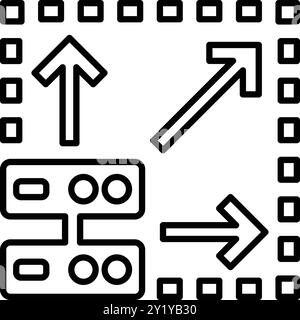 Scalabilità, scalabilità, progettazione di icone di big data per uso commerciale, Web, supporti di stampa o qualsiasi tipo di progetto. Illustrazione Vettoriale