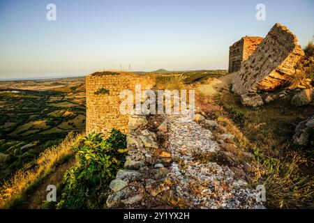 Castello di Santa Águeda - Sent Agaiz- , prima del 1232, comune di Ferrerías, Minorca, Isole Baleari, Spagna, Europa. Foto Stock