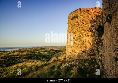 Castello di Santa Águeda - Sent Agaiz- , prima del 1232, comune di Ferrerías, Minorca, Isole Baleari, Spagna, Europa. Foto Stock