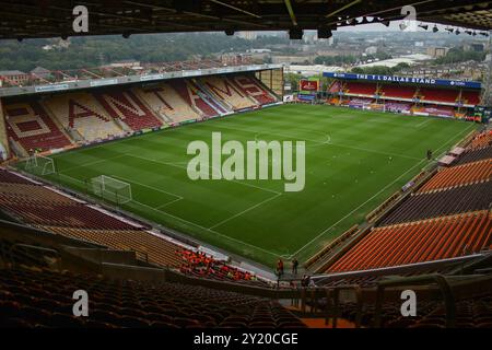 Bradford, Regno Unito, 7 settembre 2024, A General View of Valley Parade, durante Bradford City vs Carlisle United EFL League Two, Valley Parade, Bradford, Regno Unito Foto Stock