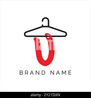 Logo moda Letter U, icona vettoriale Letter U, logo boutique. Icona iniziale maiuscola con la lettera U Illustrazione Vettoriale